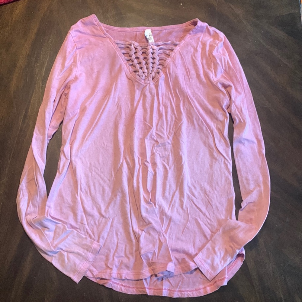 Mudd Girls Pink Long-sleeved Shirt Size‎ Small